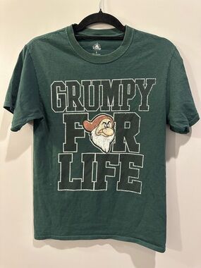 Disney Grumpy For Life Graphic Tee Size S Dark Green